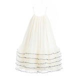 Cascade Trim Tiered Dress
