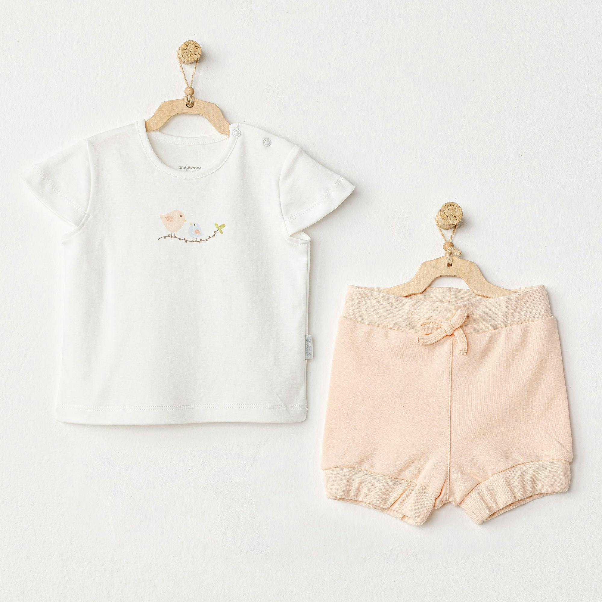 White Spring Birds Summer Outfit