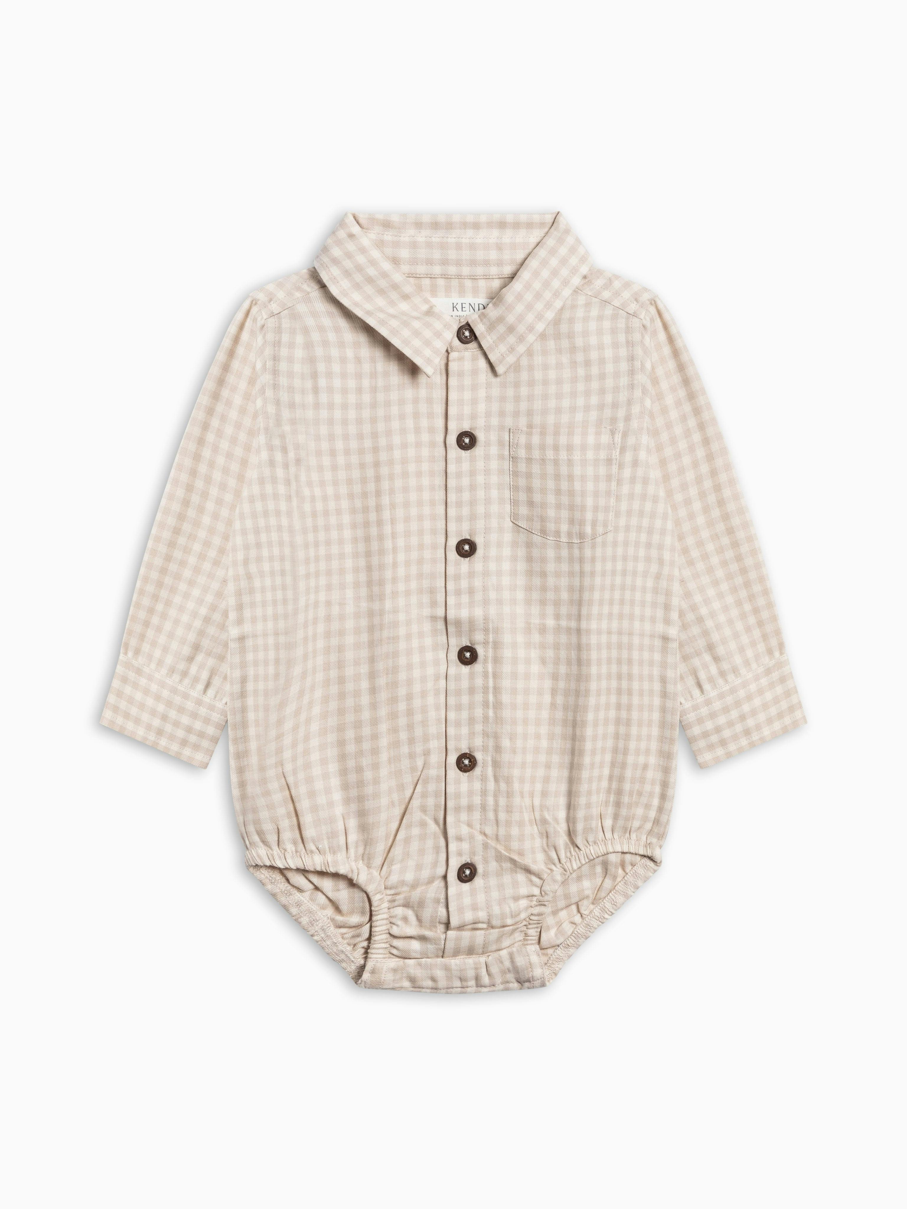 Theo Poplin Collar Bodysuit - Gingham