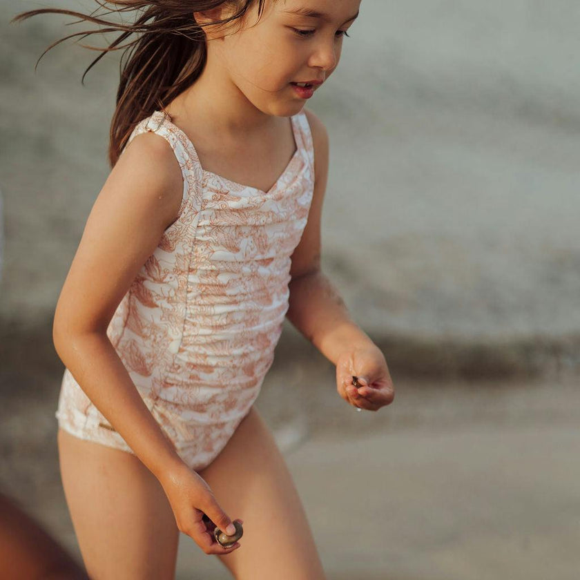 Vintage Girls 1 Piece Swimsuit | UPF + Recycled - Pegasus