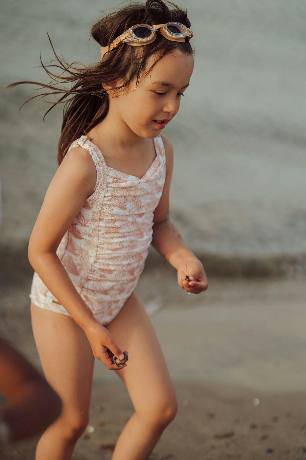 Vintage Girls 1 Piece Swimsuit | UPF + Recycled - Pegasus