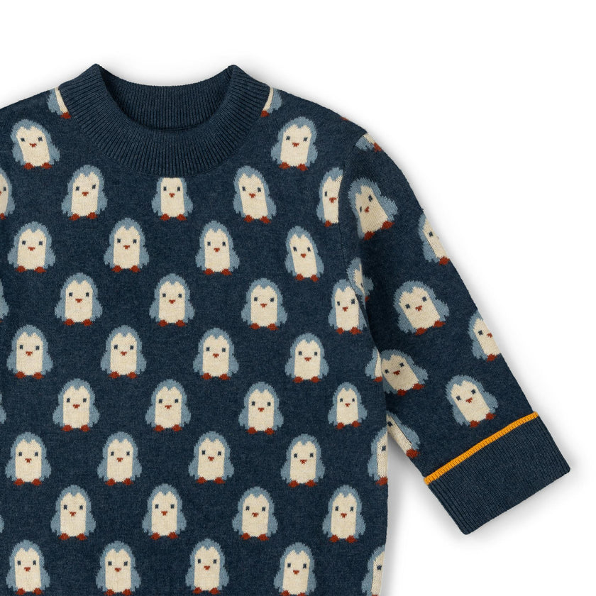 Blue Penguins Knitted Jumper, Navy