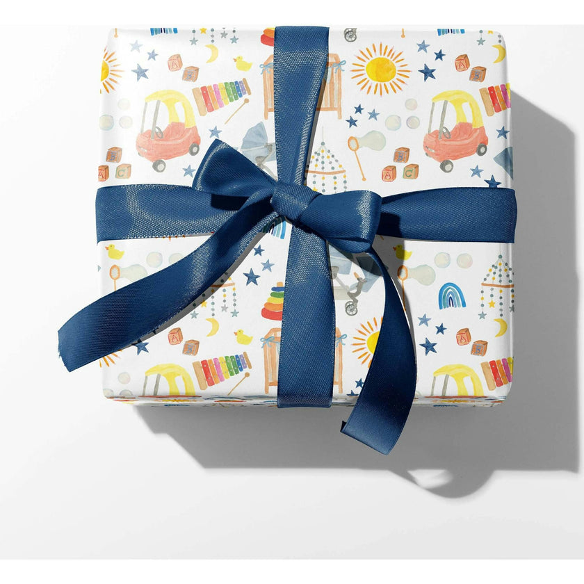Baby Shower Icons Gift Wrap