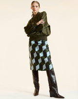 Art Deco Silk Wool Skirt