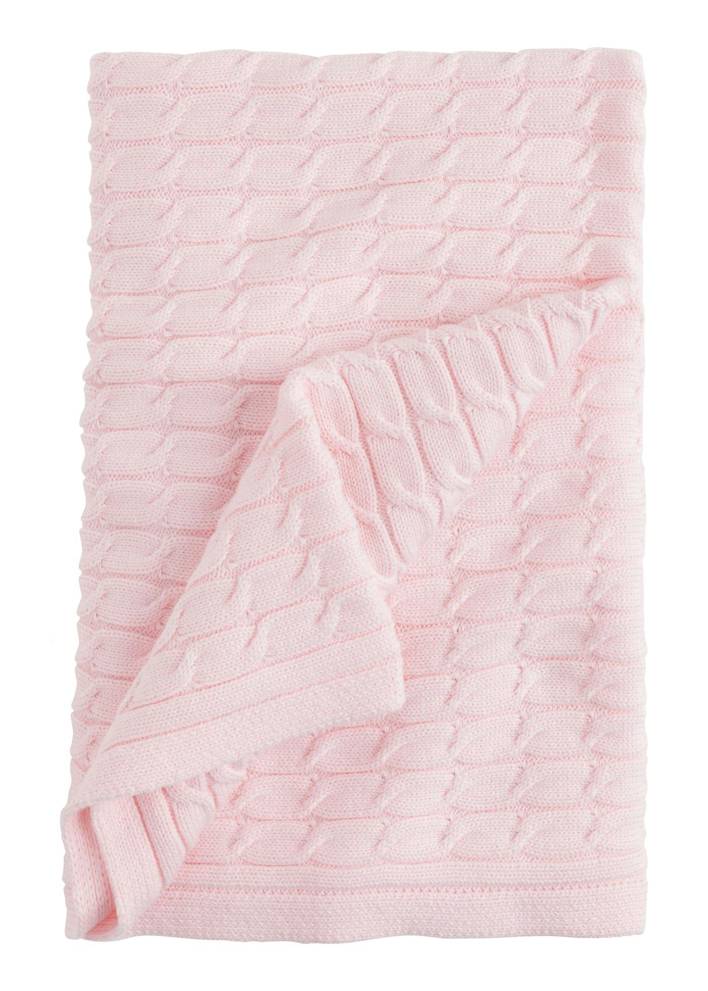 Cable Knit Blanket - Light Pink