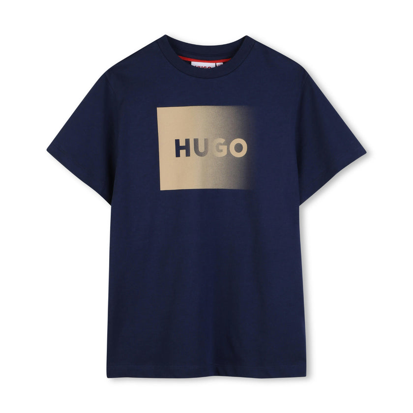 Boys Navy Mini Me White Logo T-Shirt