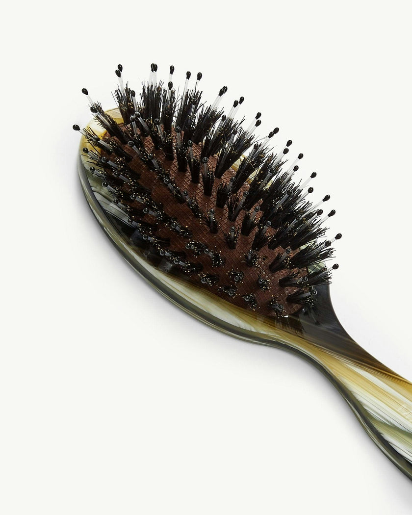 Travel Hair Brush in Horn