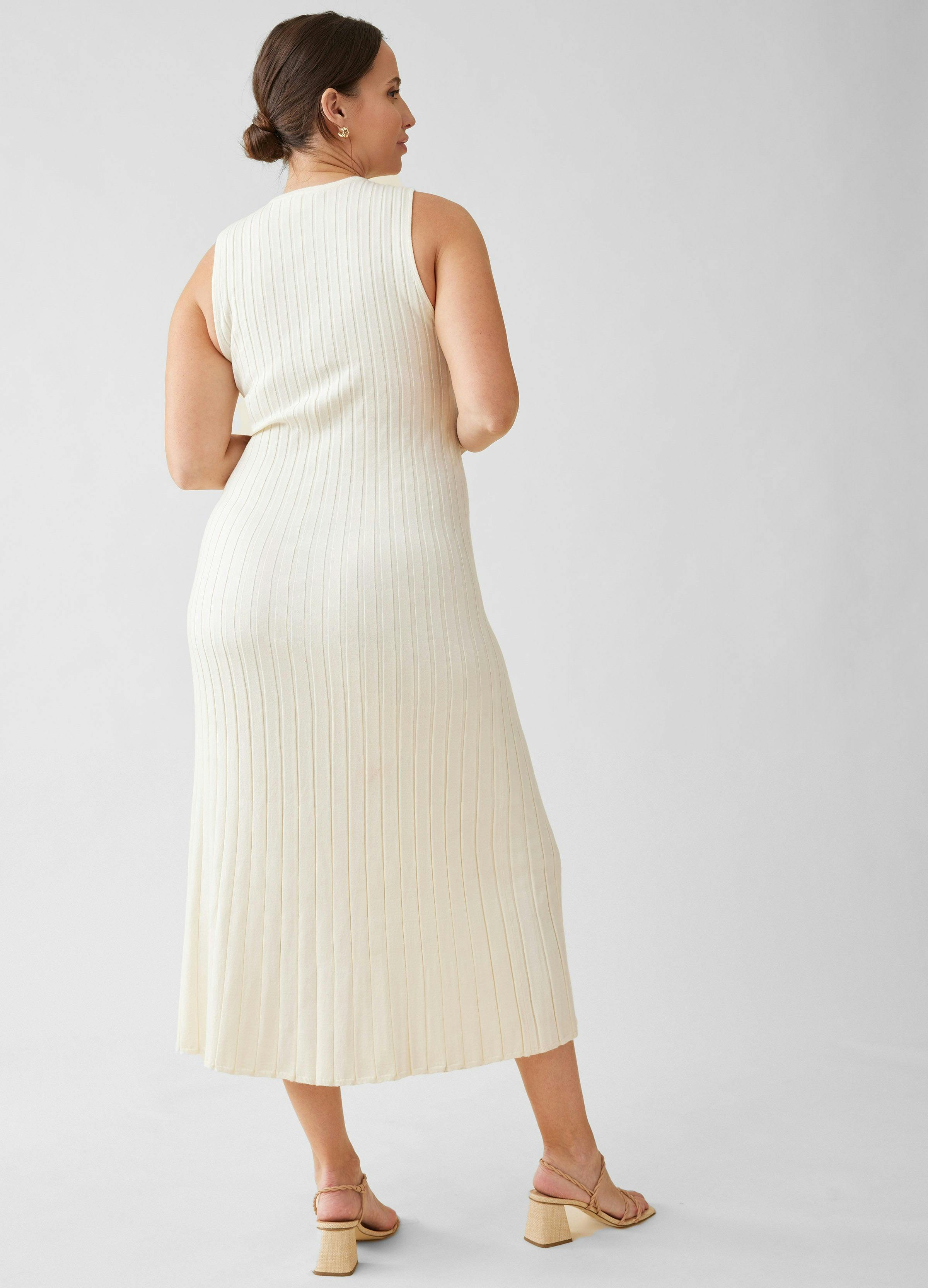 A-Line Sweater Knit Maternity Nursing Midi Dress