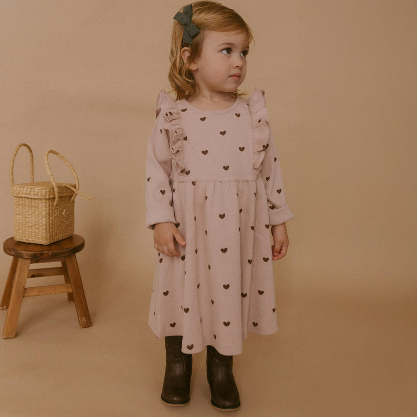 Organic Long Sleeve Ruffle Dress