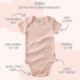 AVERY 10-Pack Short Sleeve Bodysuits