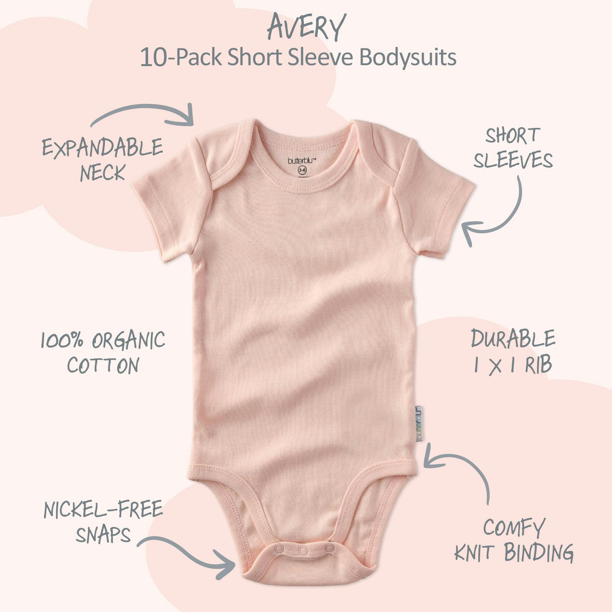 AVERY 10-Pack Short Sleeve Bodysuits