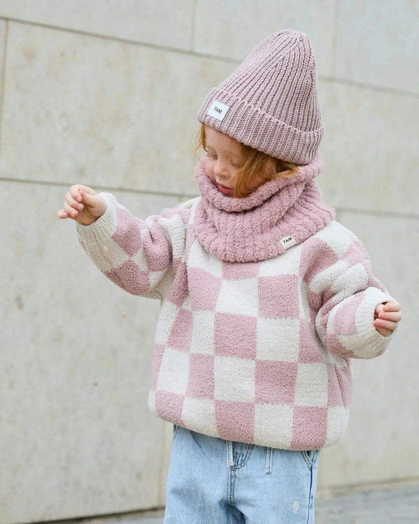 Boxy Sweater • Checkers Fuzzy