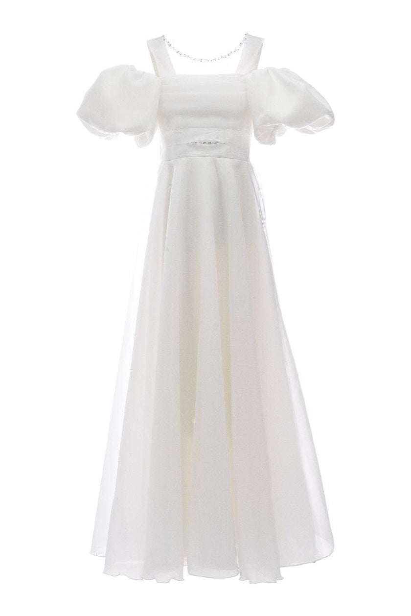 Ivory Thea Puff-Sleeve Dress
