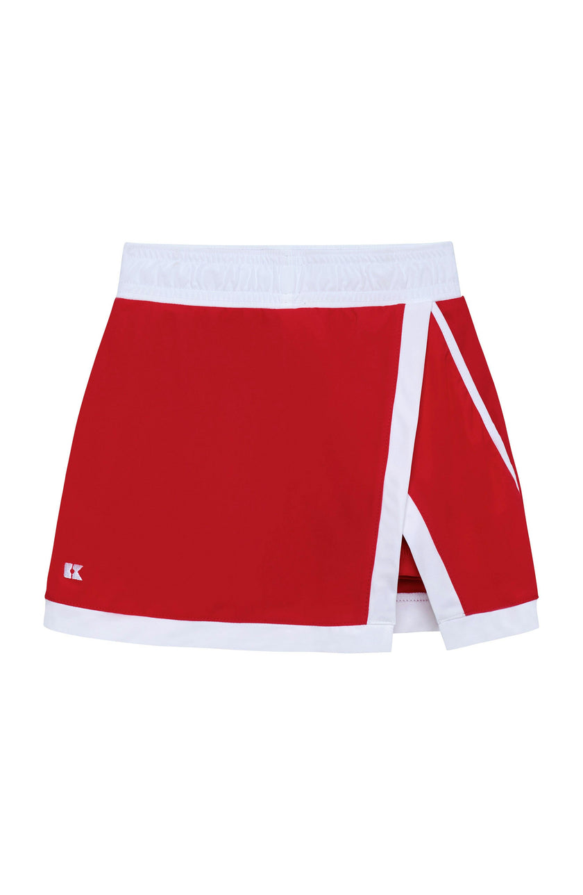 red/white retro power skort