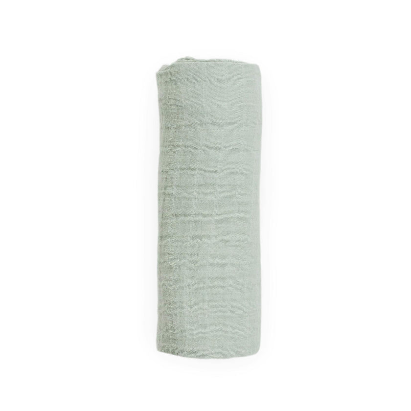 Organic Cotton Muslin Swaddle Blanket - White Sage