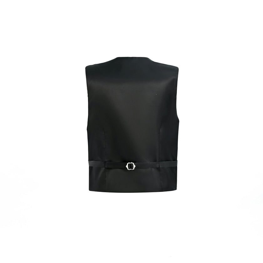 Black Vest Bow Tie Set