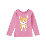 Corgi Love Double-Sided Tee, Perennial Pink