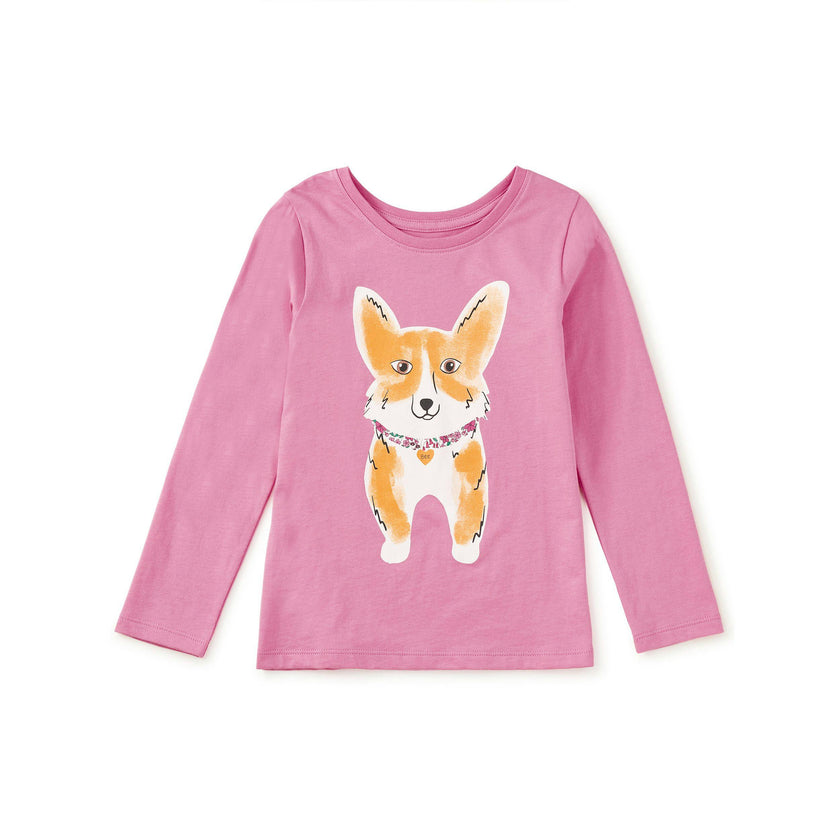Corgi Love Double-Sided Tee, Perennial Pink