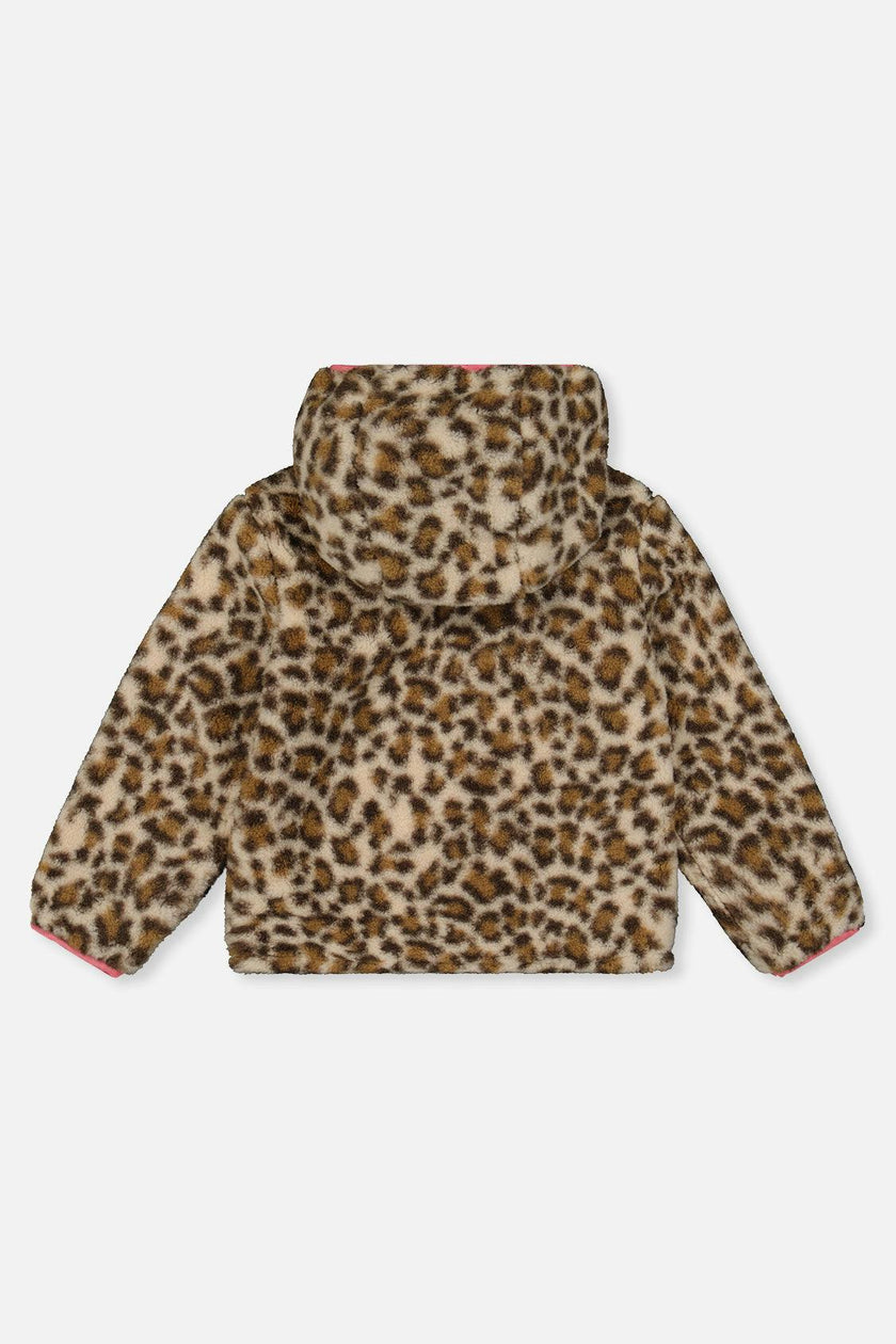 Reversible Mid-Season Jacket Pink And Leopard