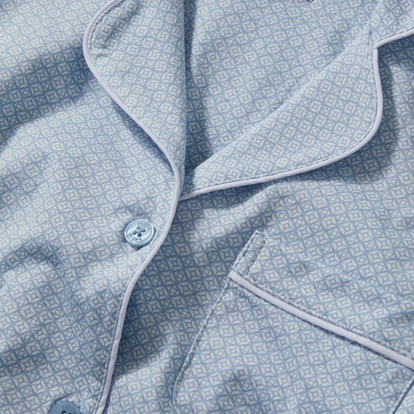 Women's Pima Crop Set in Periwinkle Geo