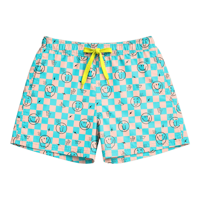 Dylan Boys Retro Smiley Print Board Shorts