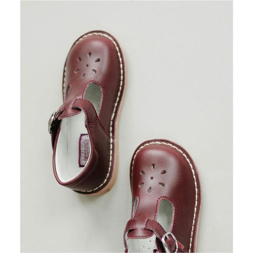 Joy Waxed Leather T-Strap Mary Jane