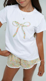 Bow T- Shirt in Garden Sorbet