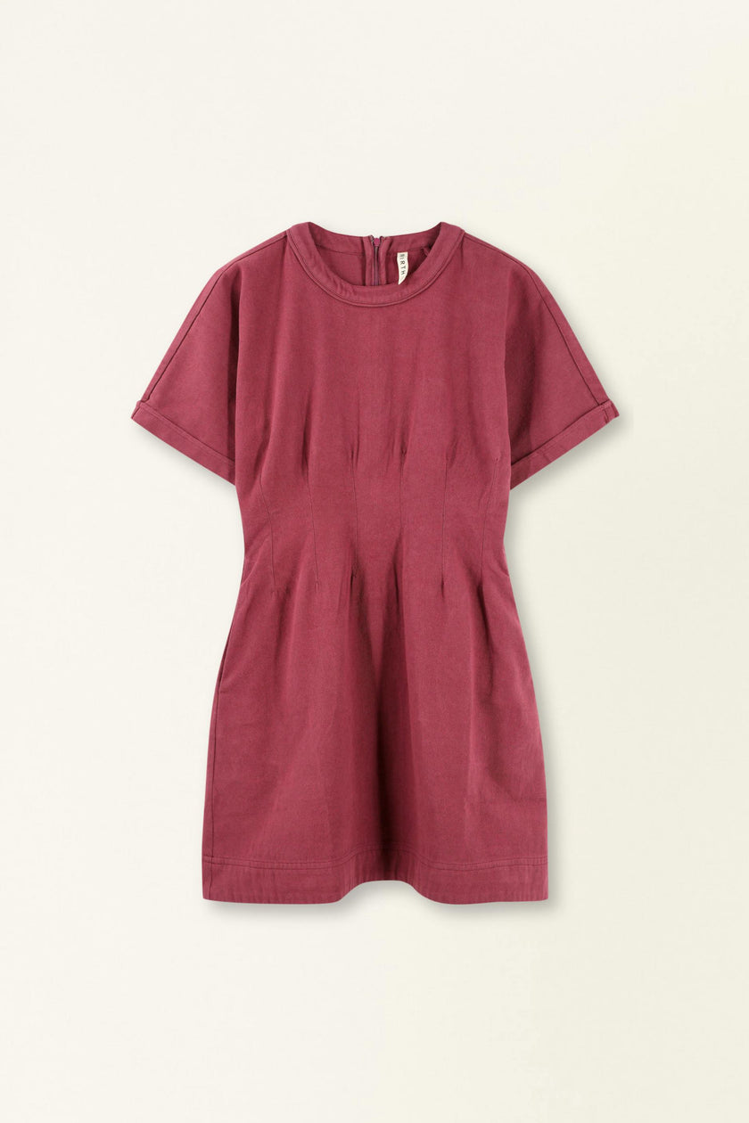 Wailea Canvas Short Dress in Dark Cerise