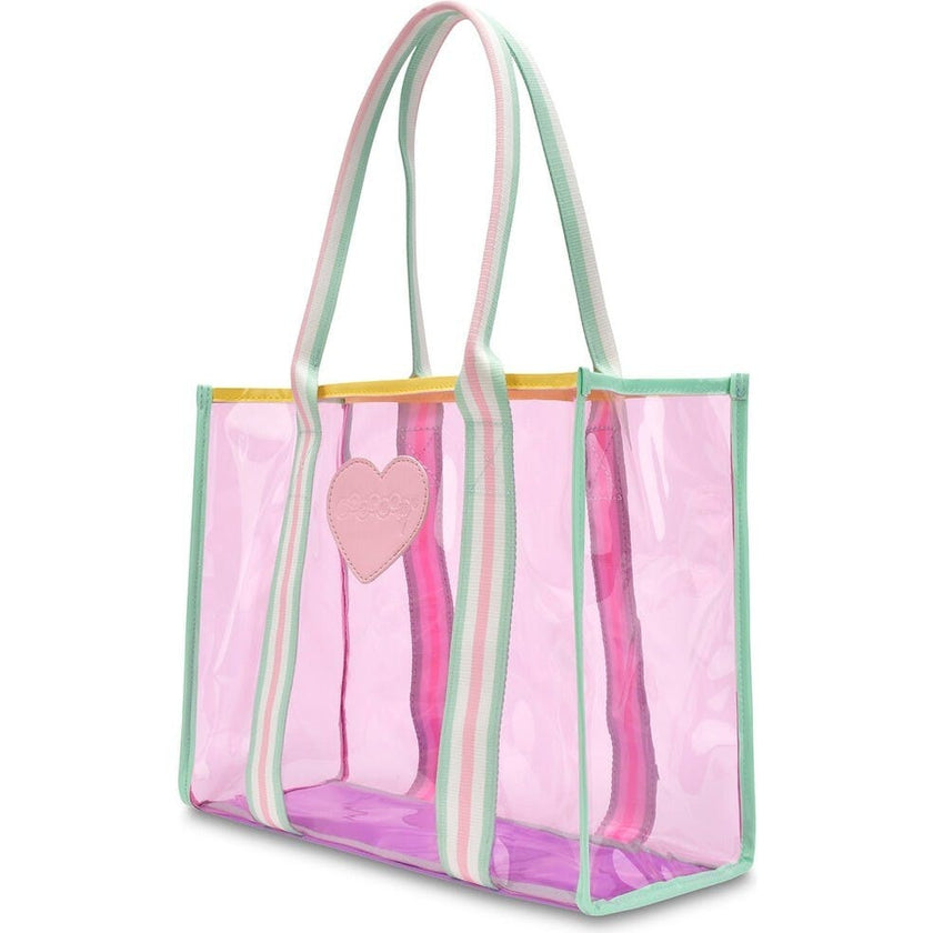 Color Block Clear Tote Bag