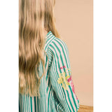UVAS STRIPED DRESS WITH PUFFY SLEEVES GREEN