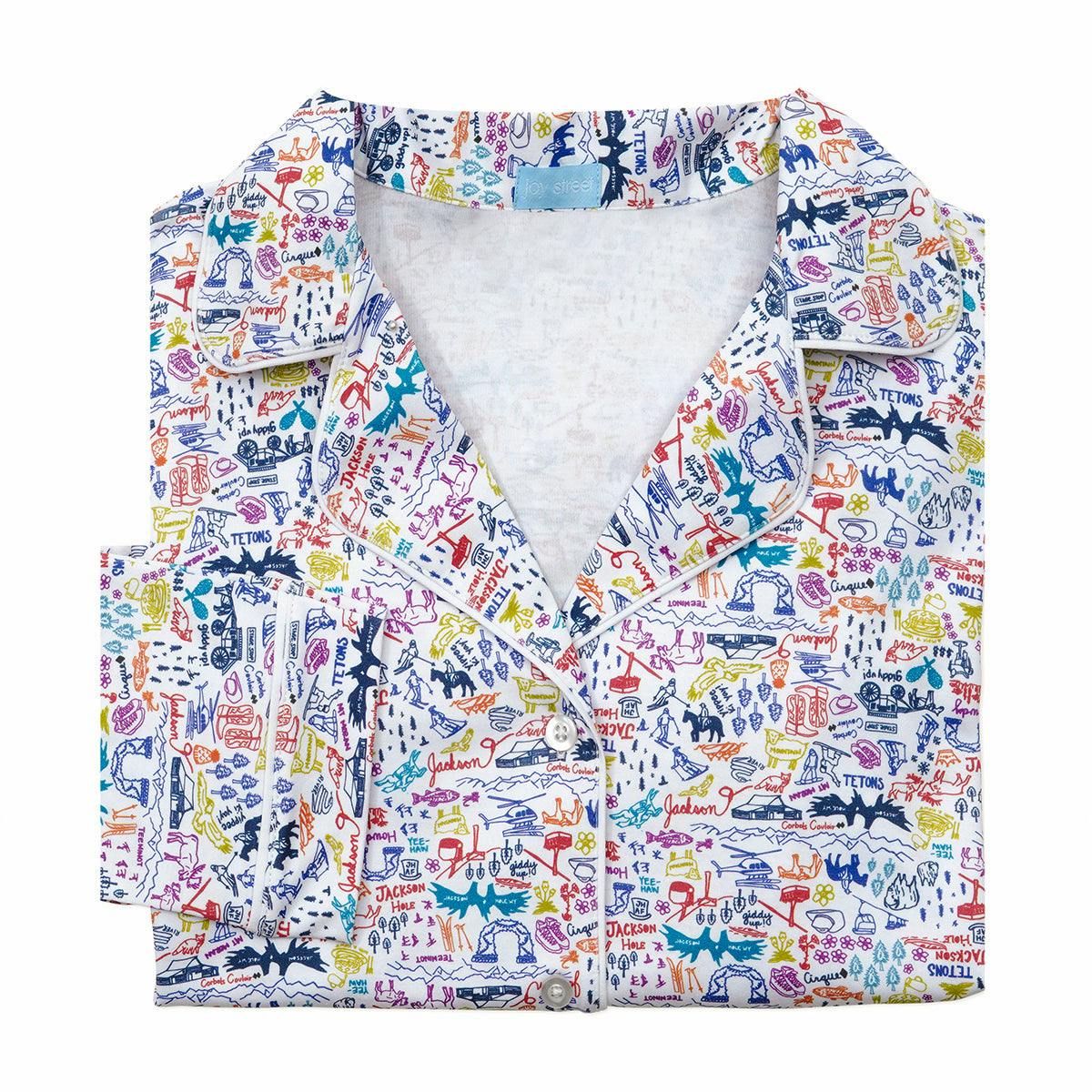 Jackson Hole Women’s Button Front Long Pajama Set