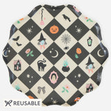 Patchwork Halloween Reusable Large Plates