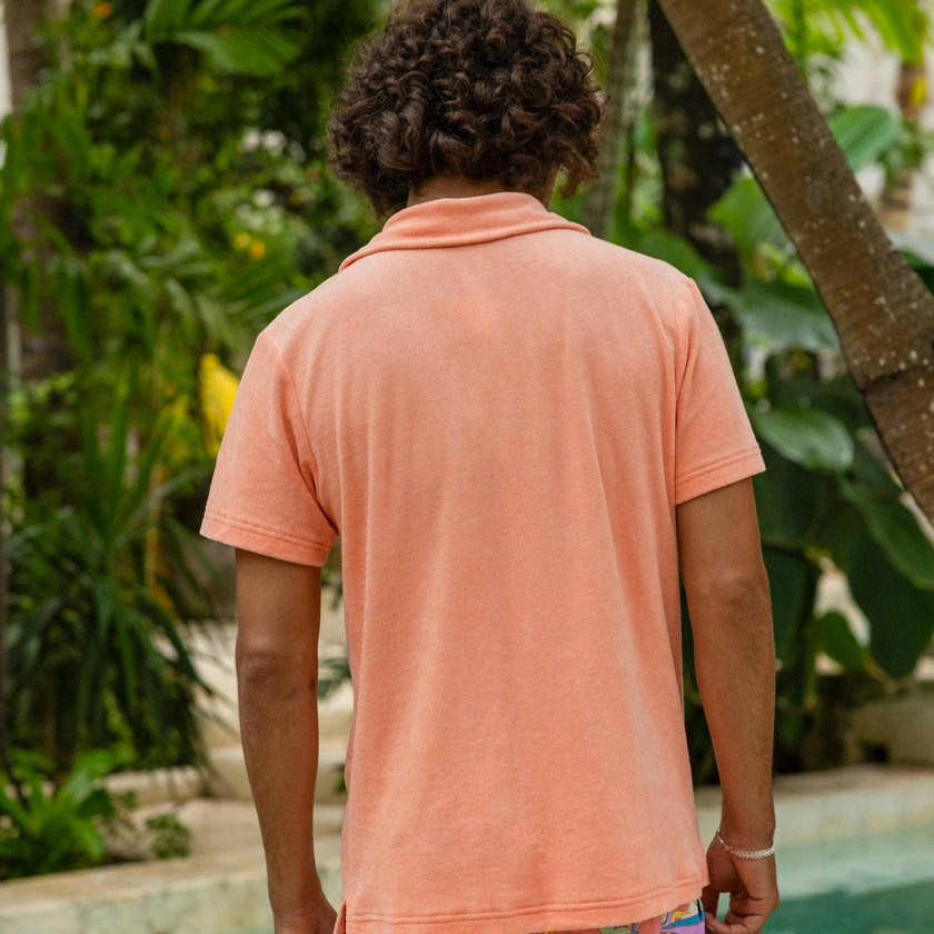 The Tropicana - Coral Terry Polo Men's Shirt