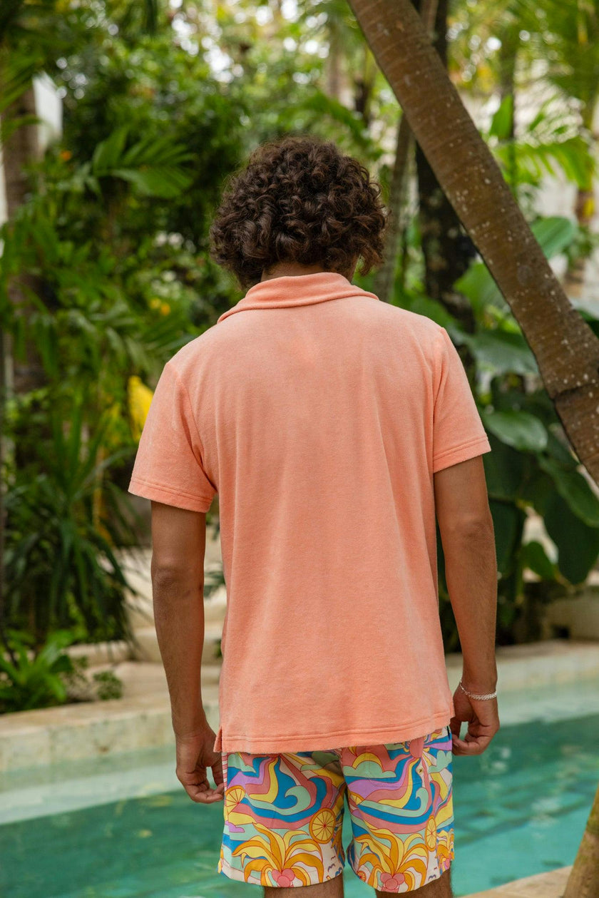 The Tropicana - Coral Terry Polo Men's Shirt