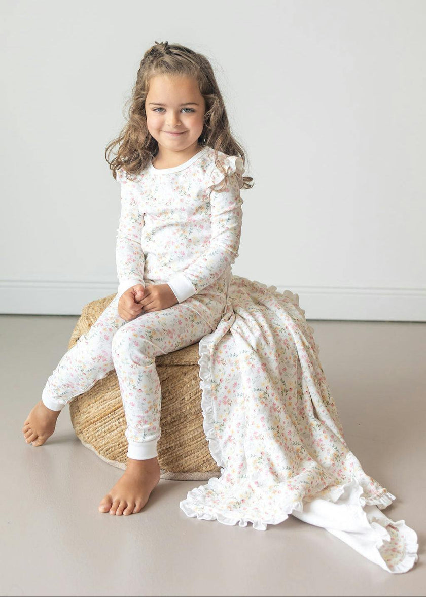 Winter Flowers Pima Cotton Baby Blanket