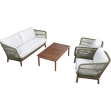 Teamson Home Outdoor Patio Sofa Set with Solid Acacia Base