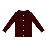Classic Collar Contrast Stripe Cardigan