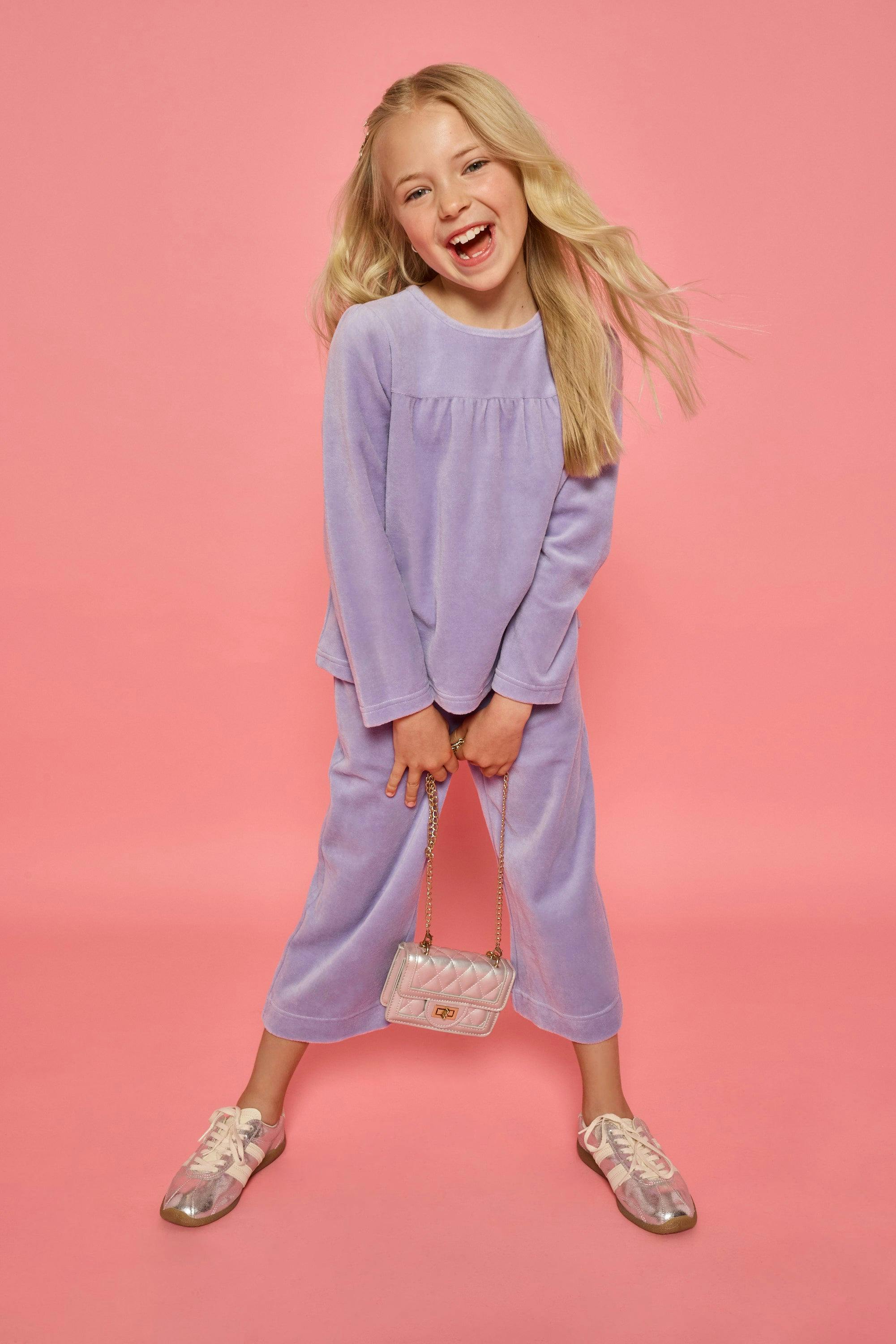 Palazzo Pants - Lavender Velour