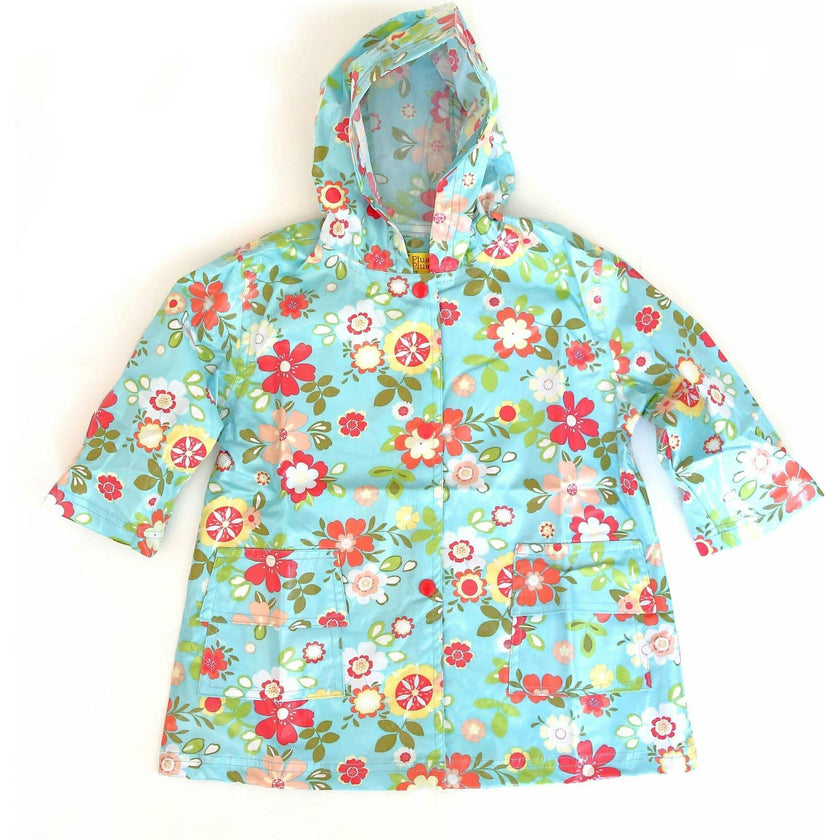 Blue Floral Raincoat