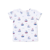Bubbly Sailboats Pink - Short Sleeve Loungewear Set