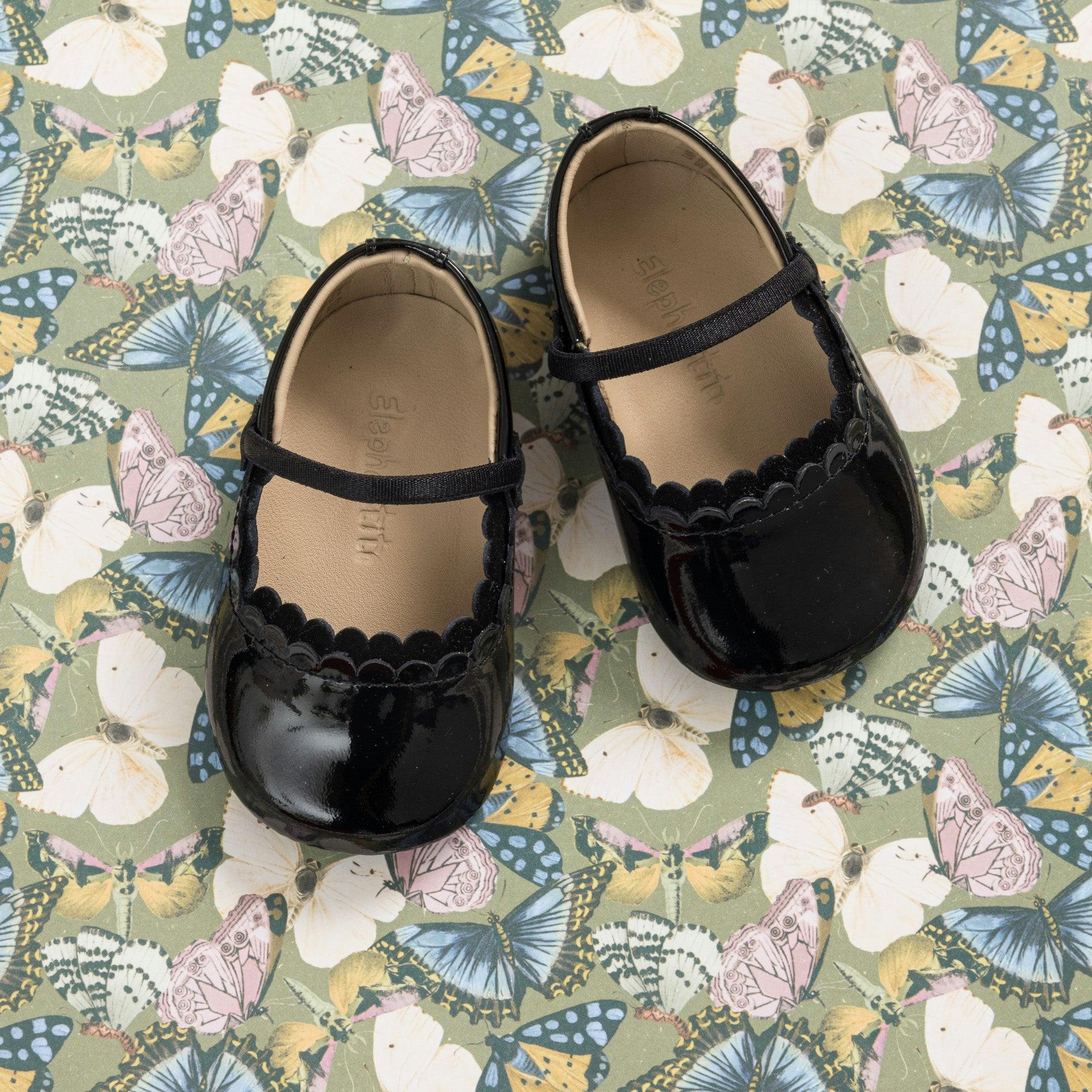 Ava Baby Ballet Flat | Black Patent Leather