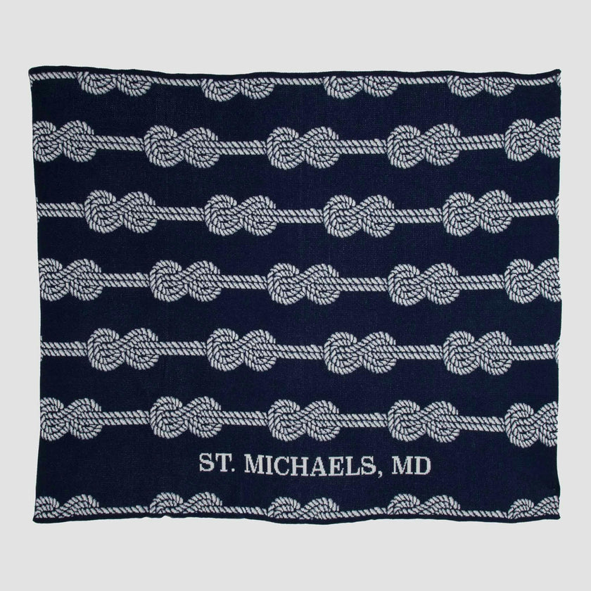 Custom Personalized Sustainable Knit Throw Blanket - Rope