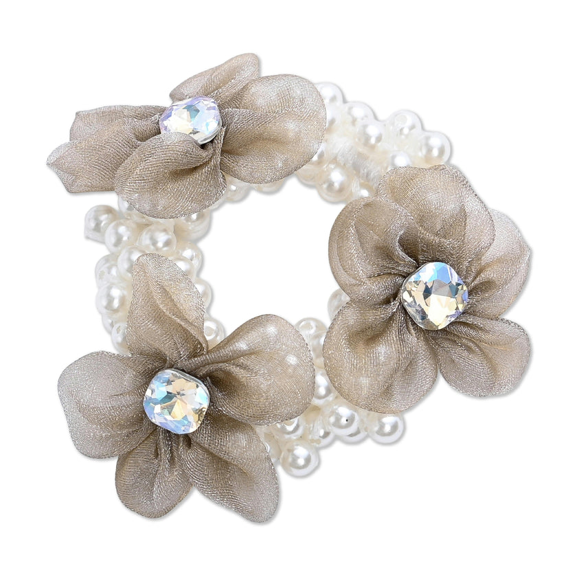 Pearl Flower Scrunchie Set