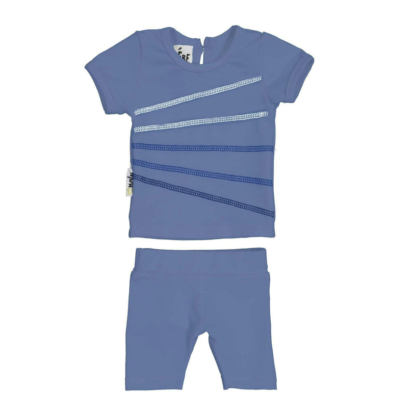 Colored Overlock 2-Piece Top & Short Set