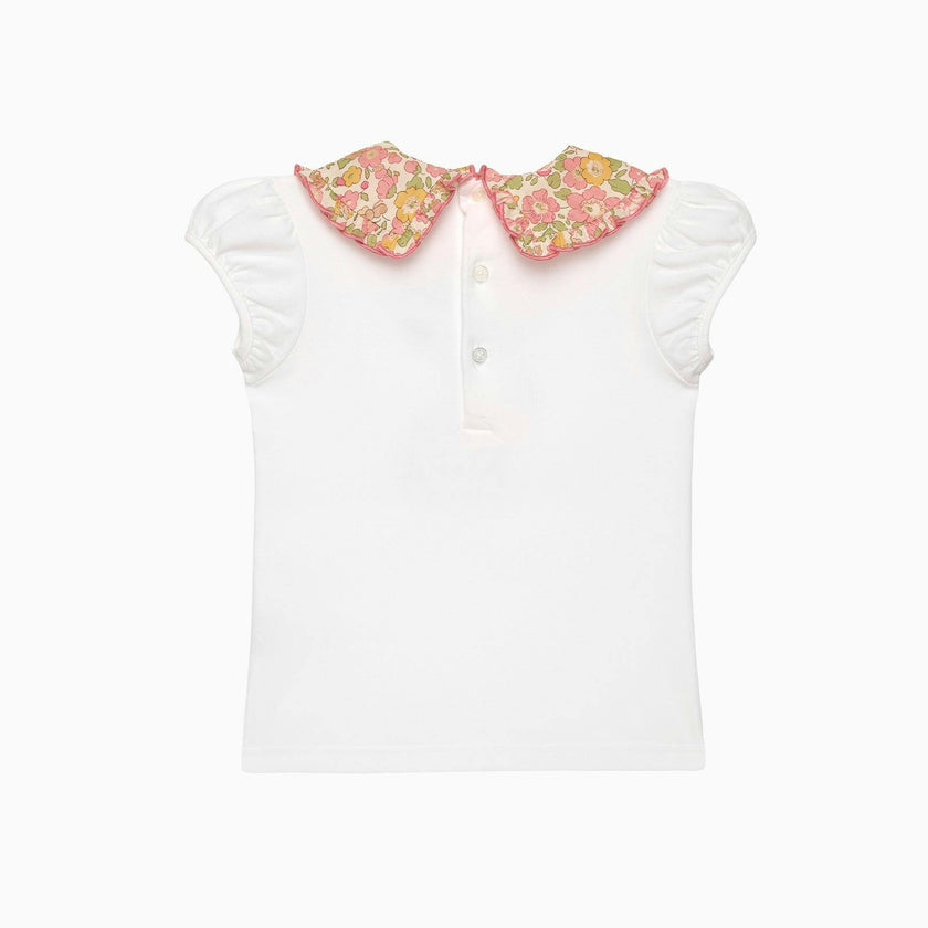 Pie Crust Jersey Top in Peach Sparkle Betsy