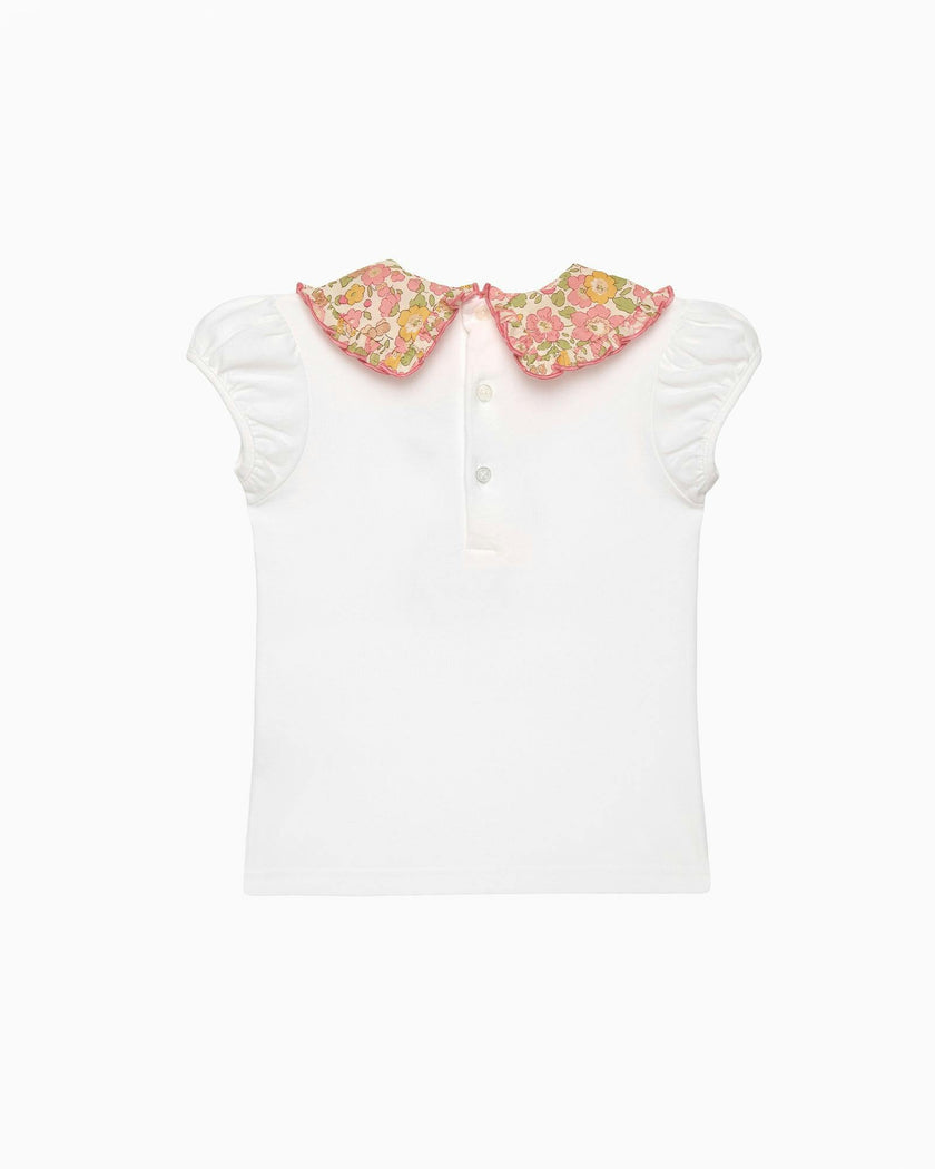 Pie Crust Jersey Top in Peach Sparkle Betsy