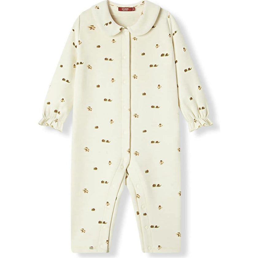 Lil' Mushroom Stretch Fleece Collar Jumpsuit