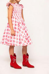 Mini Kylie Dress in Rouge Lattice Floral