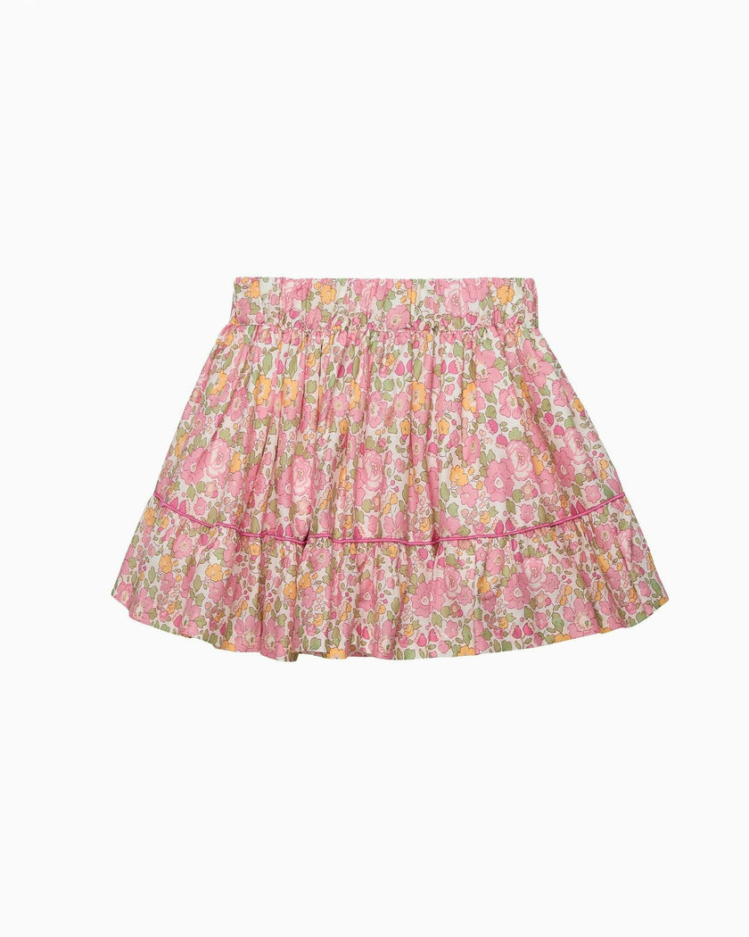 Betsy Bow Tiered Skirt in Peach Sparkle Betsy
