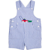 Stripe Seersucker Shortall With Lawn Mower